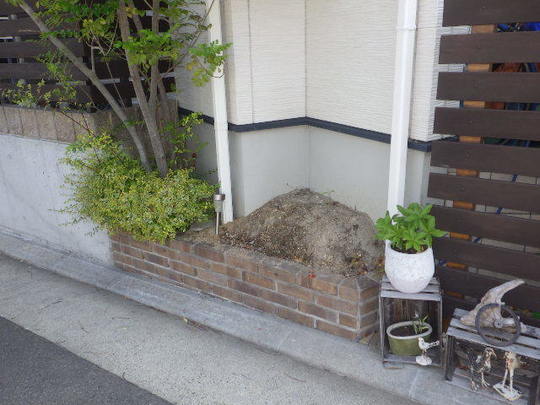 花壇撤去　施工前